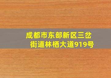 成都市东部新区三岔街道林栖大道919号