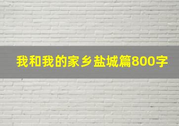 我和我的家乡盐城篇800字