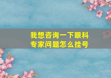 我想咨询一下眼科专家问题怎么挂号