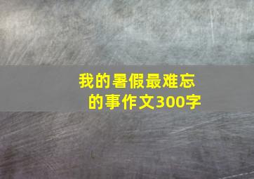 我的暑假最难忘的事作文300字