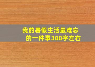 我的暑假生活最难忘的一件事300字左右