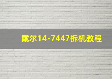 戴尔14-7447拆机教程