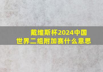 戴维斯杯2024中国世界二组附加赛什么意思