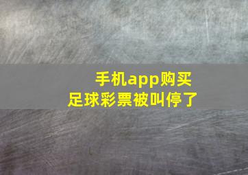 手机app购买足球彩票被叫停了