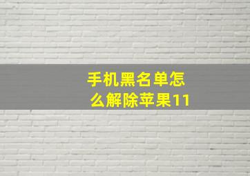 手机黑名单怎么解除苹果11