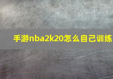 手游nba2k20怎么自己训练