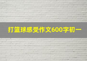 打篮球感受作文600字初一