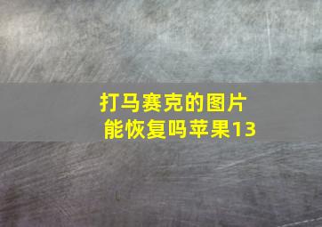 打马赛克的图片能恢复吗苹果13