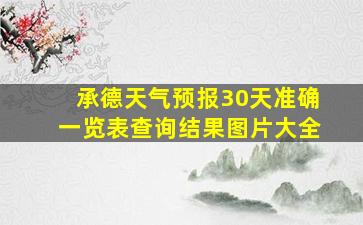 承德天气预报30天准确一览表查询结果图片大全