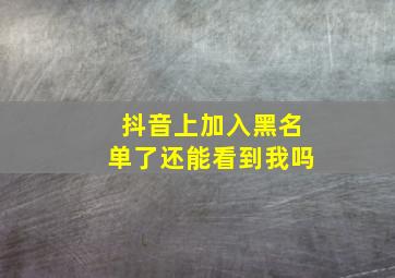 抖音上加入黑名单了还能看到我吗