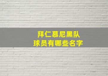 拜仁慕尼黑队球员有哪些名字