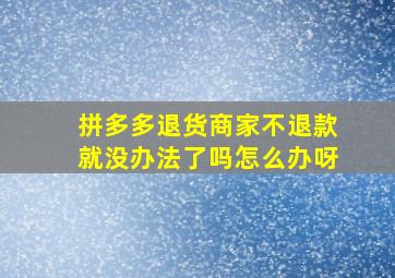 拼多多退货商家不退款就没办法了吗怎么办呀