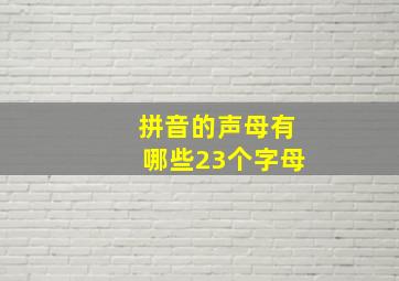 拼音的声母有哪些23个字母