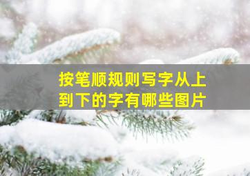 按笔顺规则写字从上到下的字有哪些图片