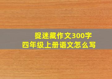 捉迷藏作文300字四年级上册语文怎么写