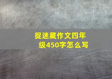 捉迷藏作文四年级450字怎么写