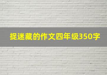 捉迷藏的作文四年级350字