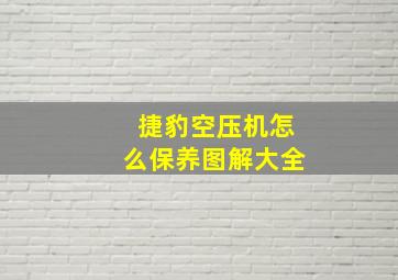 捷豹空压机怎么保养图解大全