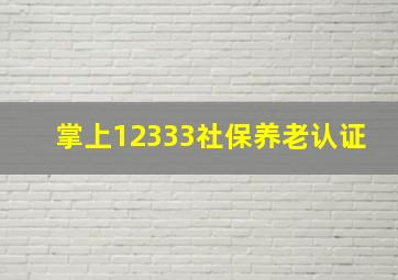 掌上12333社保养老认证