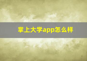 掌上大学app怎么样