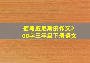 描写威尼斯的作文200字三年级下册语文