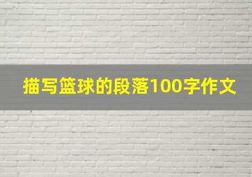 描写篮球的段落100字作文