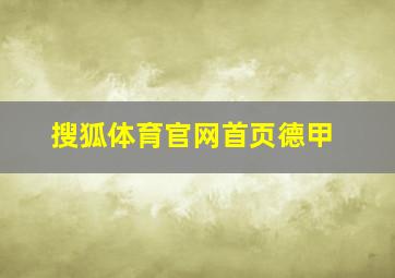 搜狐体育官网首页德甲