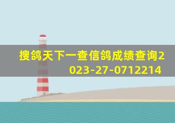 搜鸽天下一查信鸽成绩查询2023-27-0712214