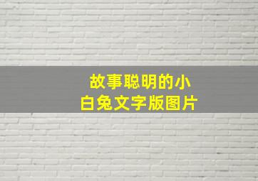 故事聪明的小白兔文字版图片