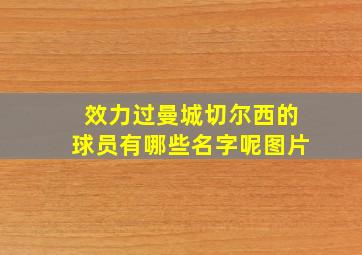 效力过曼城切尔西的球员有哪些名字呢图片