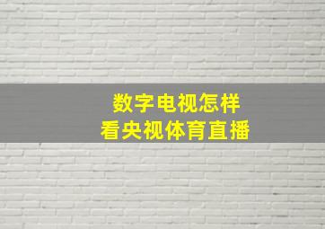 数字电视怎样看央视体育直播