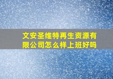 文安圣维特再生资源有限公司怎么样上班好吗