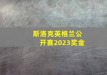 斯洛克英格兰公开赛2023奖金