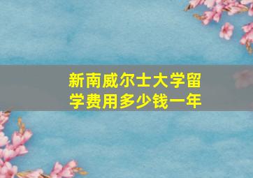 新南威尔士大学留学费用多少钱一年