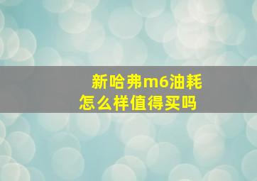 新哈弗m6油耗怎么样值得买吗