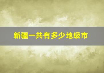 新疆一共有多少地级市