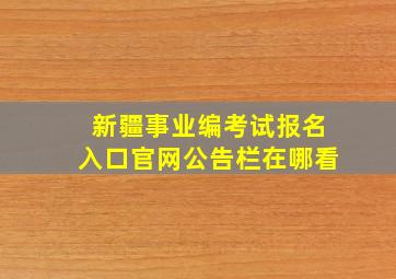 新疆事业编考试报名入口官网公告栏在哪看