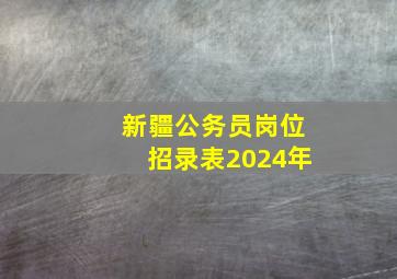 新疆公务员岗位招录表2024年