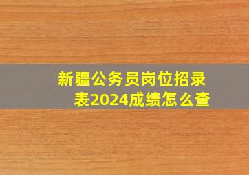 新疆公务员岗位招录表2024成绩怎么查