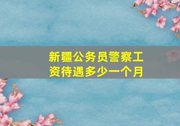 新疆公务员警察工资待遇多少一个月