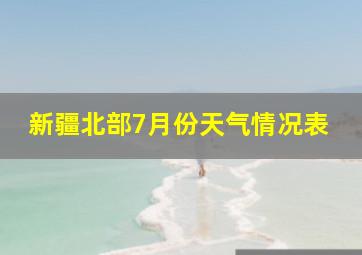 新疆北部7月份天气情况表