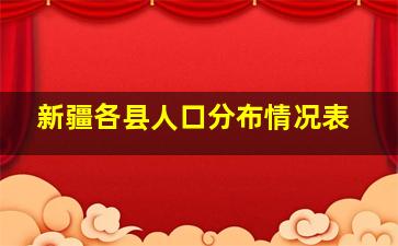 新疆各县人口分布情况表