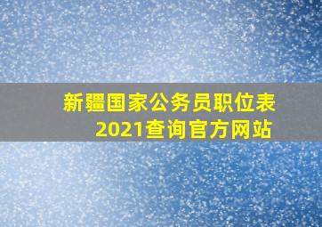 新疆国家公务员职位表2021查询官方网站