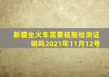 新疆坐火车需要核酸检测证明吗2021年11月12号