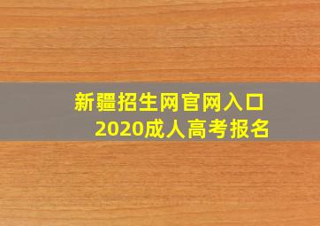 新疆招生网官网入口2020成人高考报名