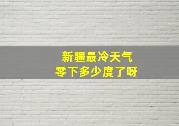 新疆最冷天气零下多少度了呀