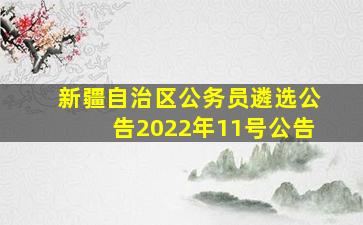 新疆自治区公务员遴选公告2022年11号公告