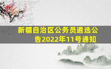 新疆自治区公务员遴选公告2022年11号通知