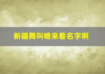 新疆舞叫啥来着名字啊