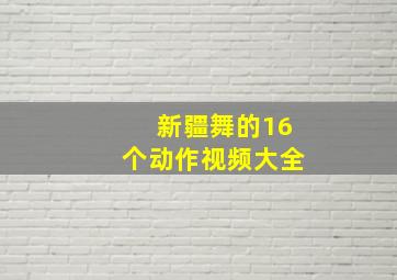 新疆舞的16个动作视频大全